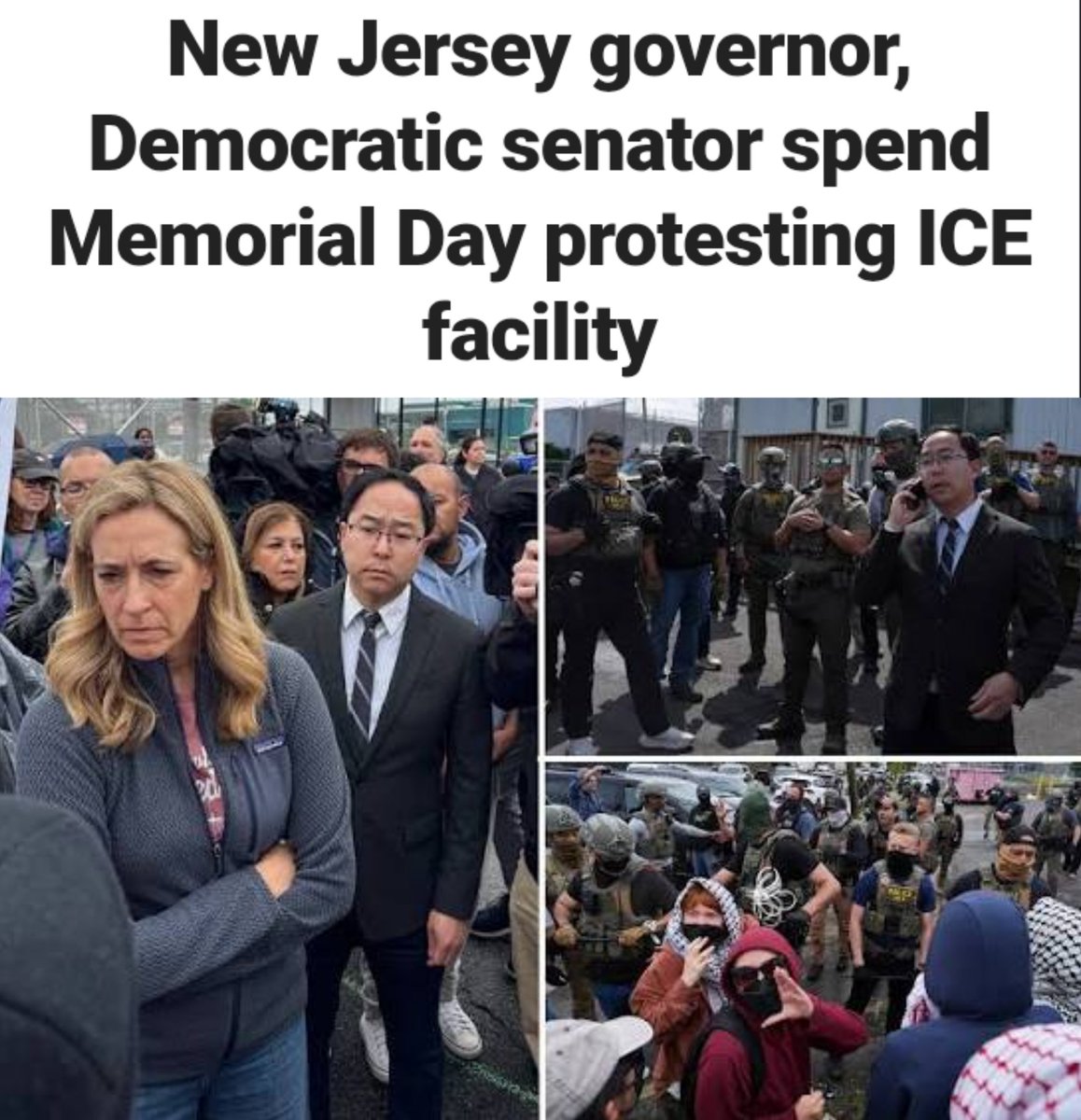 wakeupnj's tweet photo. Don't forget Mikie Sherrill, Andy Kim, LaMonica McIver, Rob Menendez &amp; so many other Democrats were championing these protesters on w/ a political stunt during Memorial Day that now has turned into chaos. You own it peeps, you voted these incompetent clowns 🤡 in https://t.co/BAkBYlOQ6c