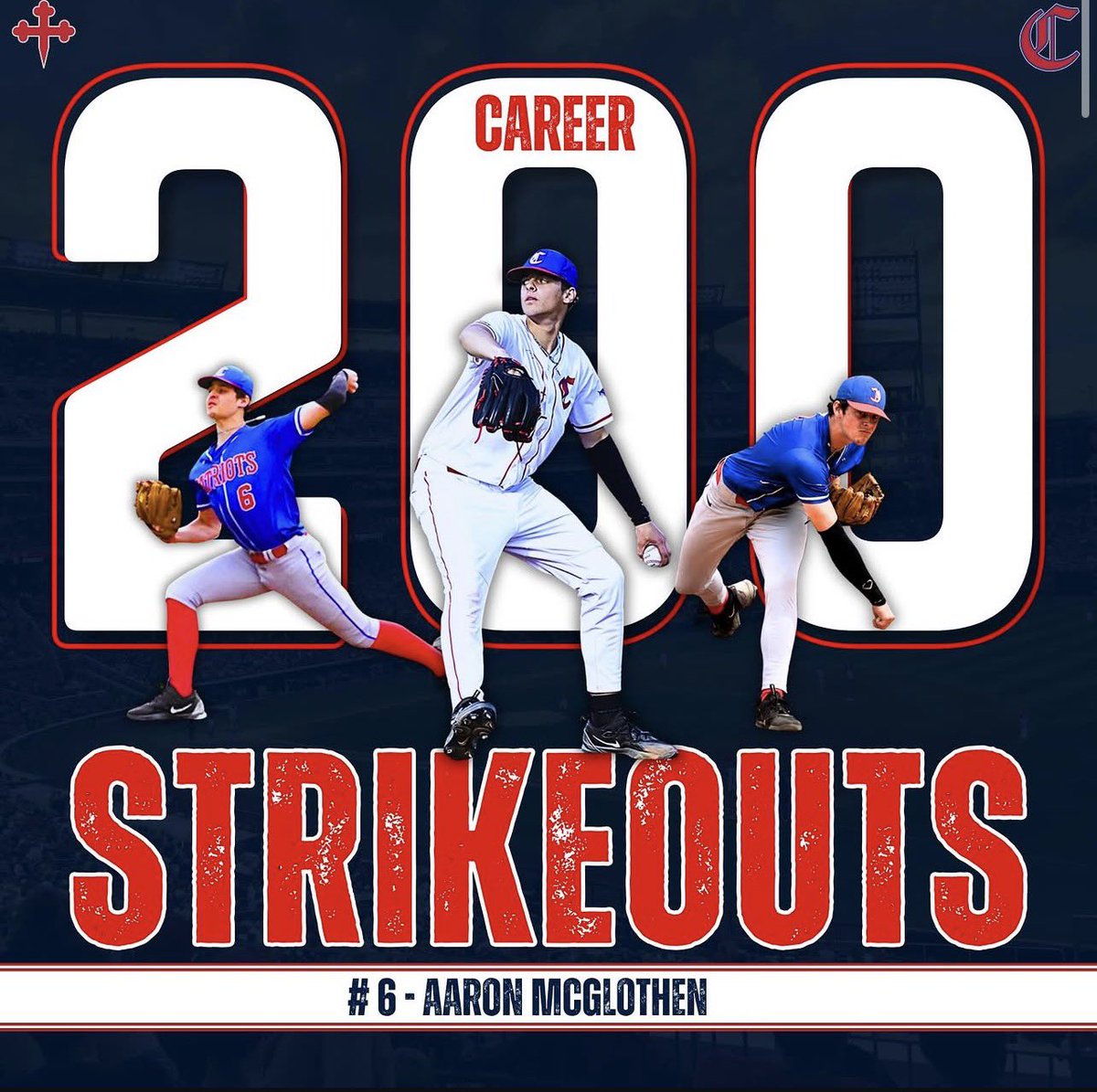 mcglothen_aaron's tweet photo. Senior Season @chspatsbaseball 

Stats: 

- 58.2 IP
- 4 W
- 96 K
- 23 BB
- 3 SHO
- 1.19 ERA

Accolades &amp; Achievements:

- 1st Team All GCL Coed

- 1st Team All Area

- 200th Career Strikeout (2nd in school history) https://t.co/PdKan6L1nh