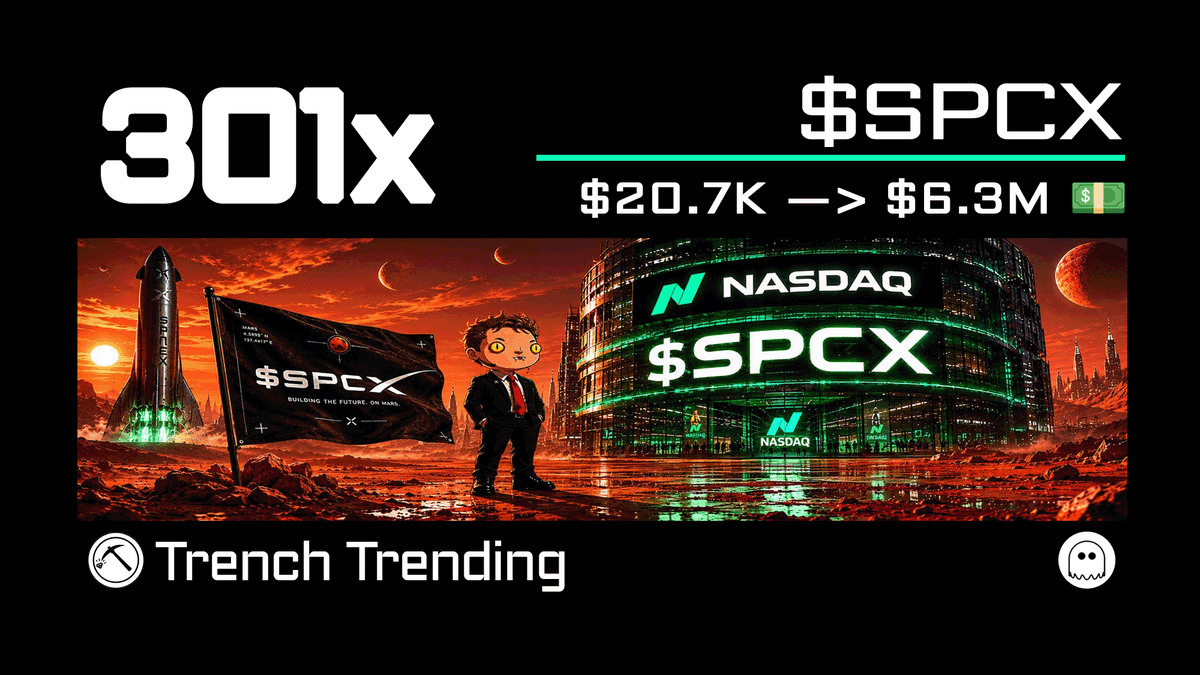soulscannerbot's tweet photo. First it's ignored.
Then it's trending.

📈 $SPCX → 301X
$20.7K → $6.3M 💵

The trenches live in that gap.

👀https://t.co/9ZAKsApXZM https://t.co/7n0QQXw21R