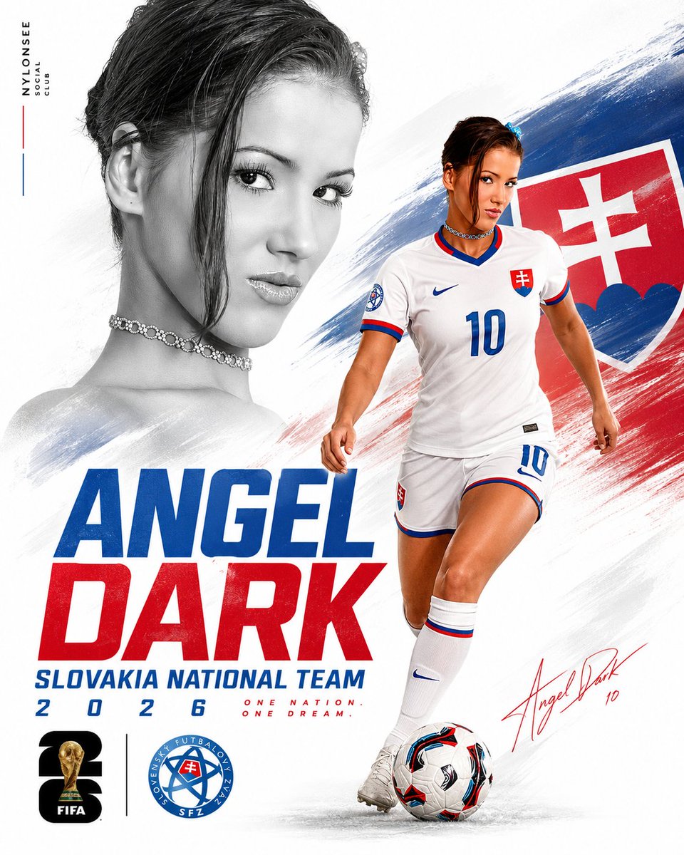 Nylonsee's tweet photo. Surprise for Angel Dark 🥰😍🥰

ANGEL DARK is ready for Slovakia 2026. 🇸🇰⚽
Power, passion and beauty on the world stage.
The game begins now.

@angelxdarkxxx https://t.co/ORdsNjkVHE