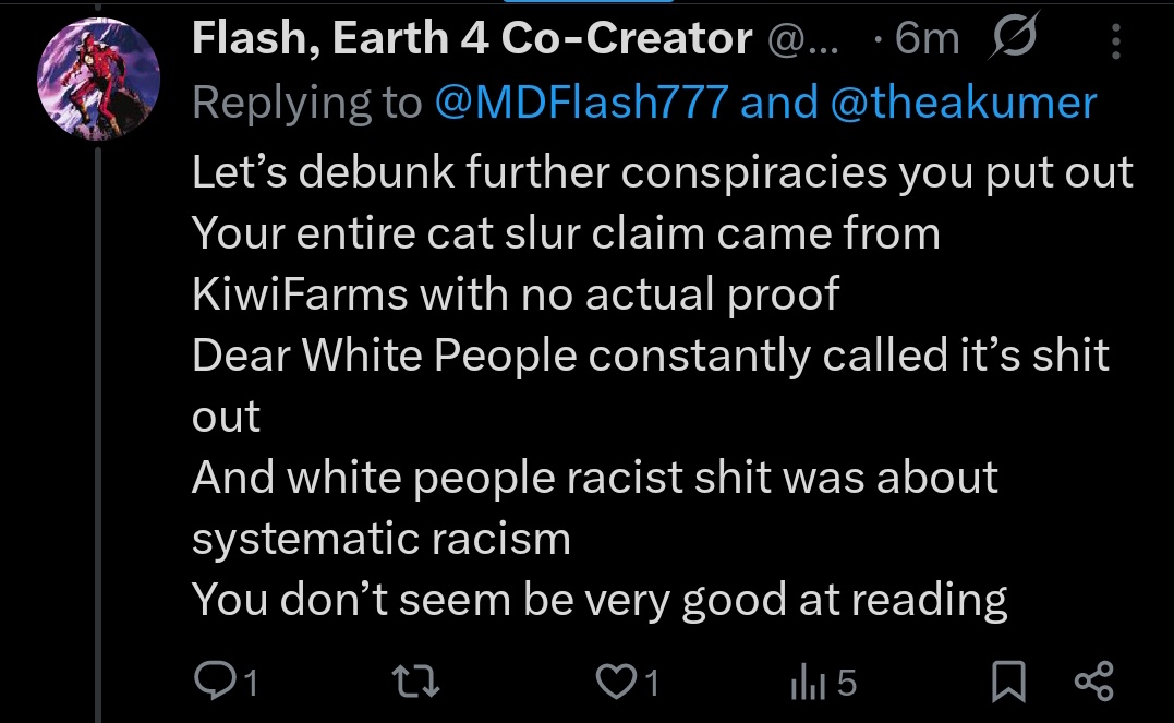 theakumer's tweet photo. 1. First you claim there's no proof and now you're making excuses for it LMFAO. A real time switch up. She has gone on plenty of rants about white men. It is not a coincidence that her cat is named grey boy. You're a dishonest seething retard.

2. The comic. https://t.co/ZtpbJvw6CD