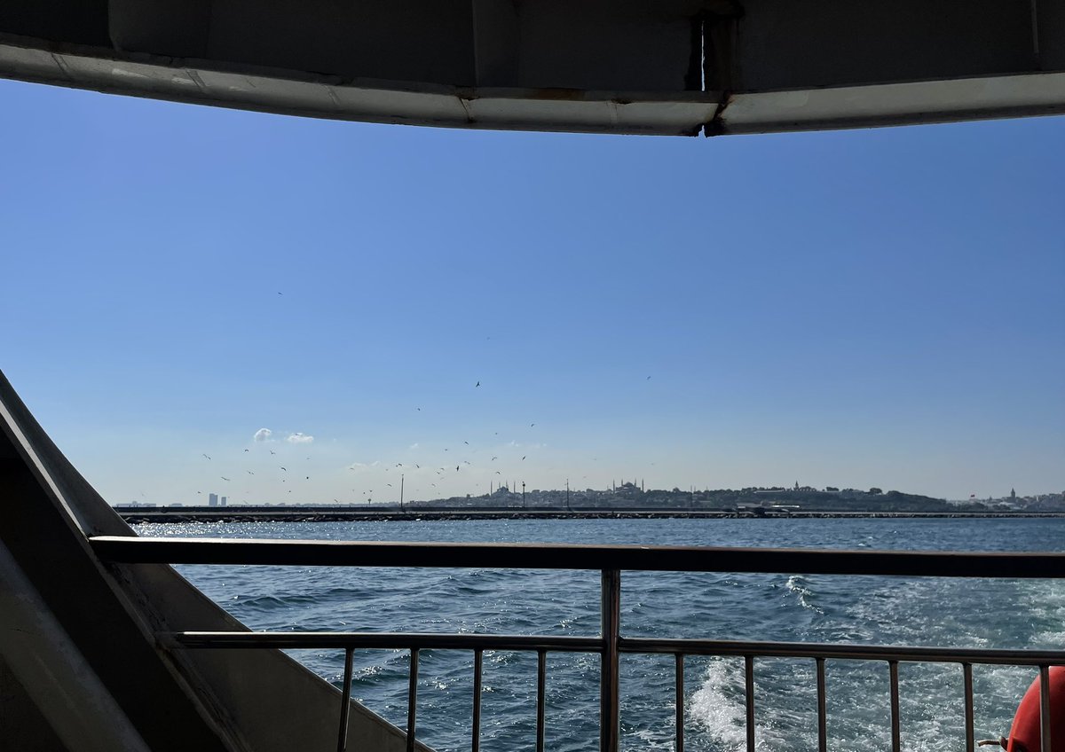 sra___________'s tweet photo. Today I walked on the Kadıköy ferry. The frame and the detail, Ayasofya across the water. Lately, Istanbul has been turning turquoise. https://t.co/Mo9btjwzbV