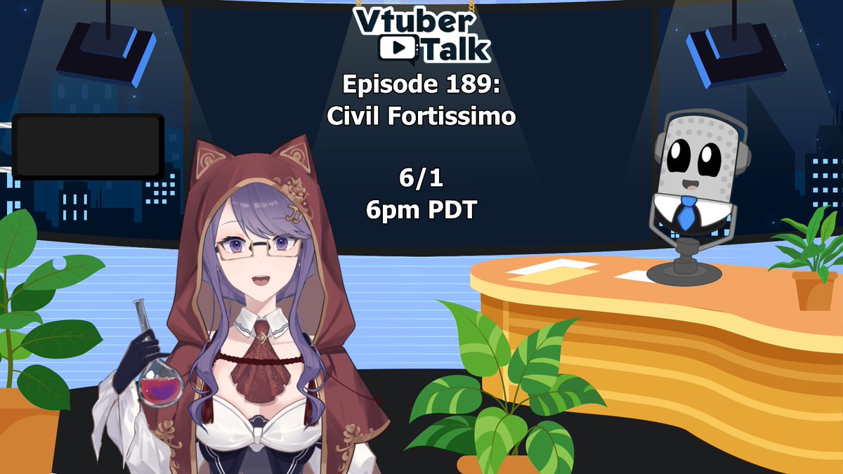 VtuberTalk's tweet photo. Join @Civilfortissimo and I as we chat about music, anime, conventions and more!

The overture starts at 6pm PDT on Monday night! https://t.co/PWYv8yS27h