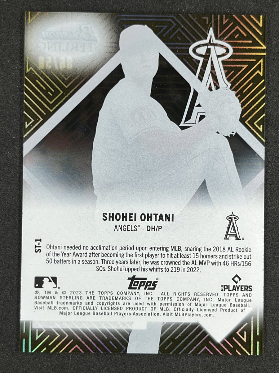 2022 Bowman Sterling SHOHEI OHTANI SSP Tek Rose Gold On Card Auto 