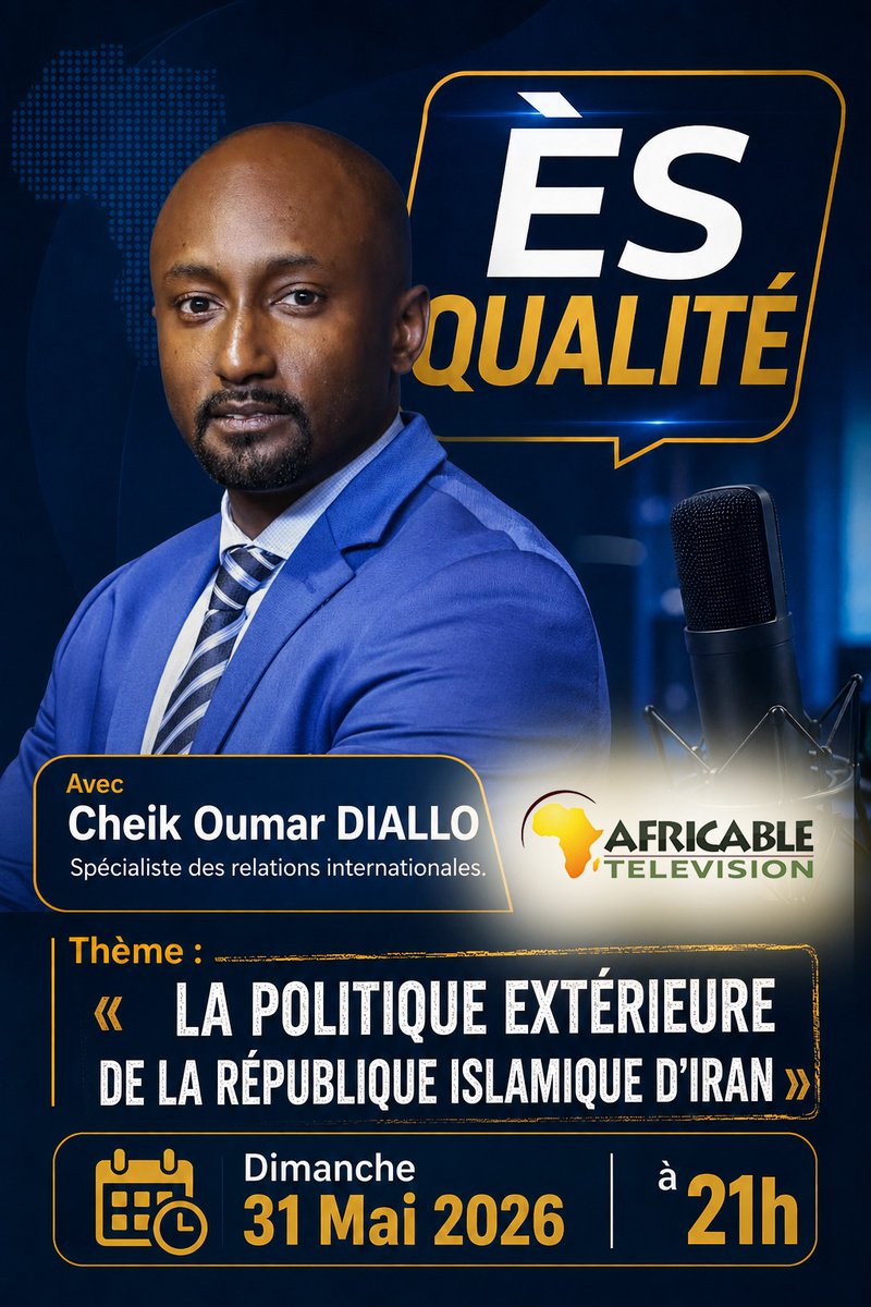 codiallo's tweet photo. Rappel: je serais sur le plateau d'Africable ce soir à 21h pour une présentation "Ès Qualité" de la situation au Moyen-Orient. A tout à l'heure ! https://t.co/3iwhdNxsCK