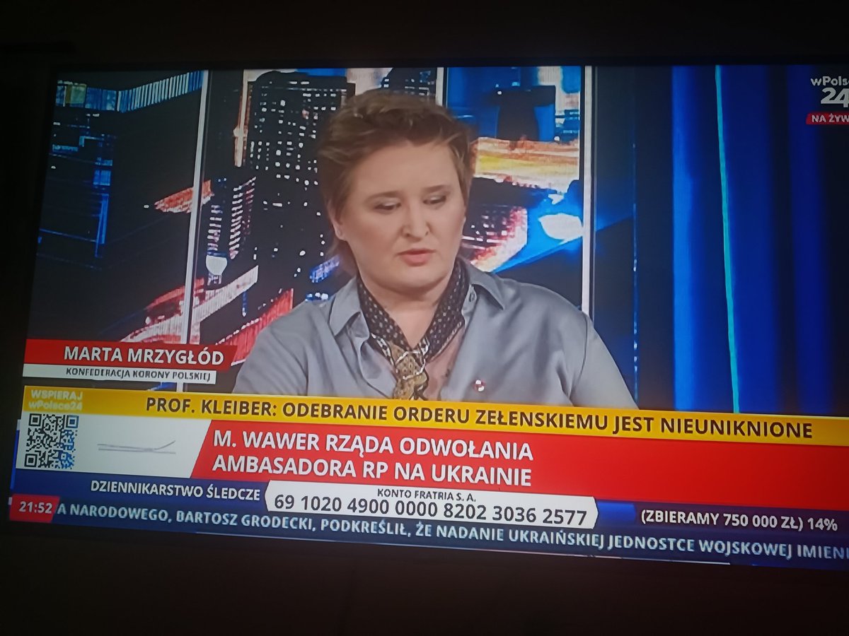 Rob52149493's tweet photo. Przedstawicielka Konfederacji Korony Polskiej 
Marta Mrzygłód w programie  Wpolsce24.
Ożywiona dyskusja i bardzo dobry merytoryczny występ przedstawicielki Korony. Brawa dla Marty!!!
@KoronyPolskiej 
@GrzegorzBraun_ 
@marta_mrzyglod 
@KoronaTarnow 
@Korona_Rzeszow https://t.co/A3wTiY32fC