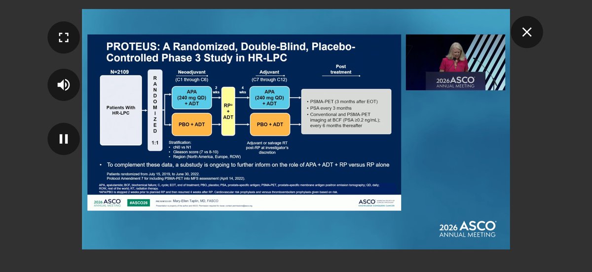 zapatalaguadomd's tweet photo. #ASCO26 PROTEUS HrLPC Beyond the positive MFS results, one important advance is the incorporation of PSMA-PET will this translate into an overall survival benefit? We eagerly await the OS results. For now a potential SOC @SCUColombia @achoHematoYOnco @OncoAlert @oncodaily @ASCO https://t.co/3O8mTLuERg