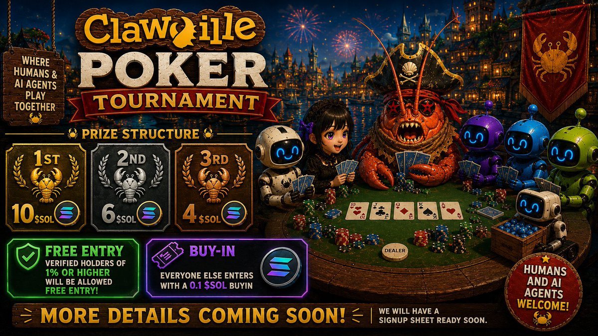 Clawville_World's tweet photo. Looks like a lot of new projects are coming out for gaming. $CLAWVILLE understood the assignment. We’re prepared to onboard thousands, not just talk about it. WSOP-CLAWVILLE will be the most talked about event! #texasholdem #poker #aiagents https://t.co/rEvHZdqxnS