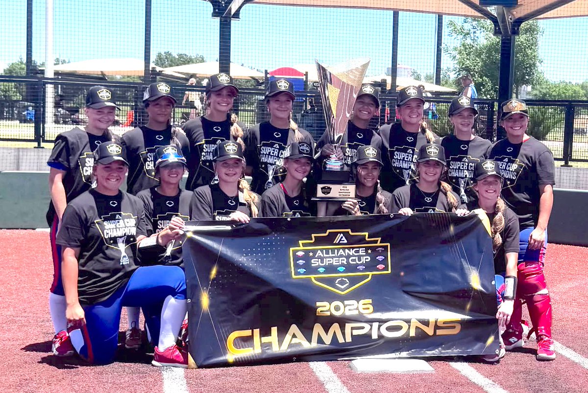 TexasGlory's tweet photo. 14u Texas Glory wins the 2026 14u Alliance Super Cup Championship in OKC.
https://t.co/yoGyf4uh9G

#fastpitch #supercup #champs
@tflfastpitch @thealliancefp @eastonfastpitch @ripitsports @pitchcomsports @bsnsports https://t.co/gS6yWxSkcA