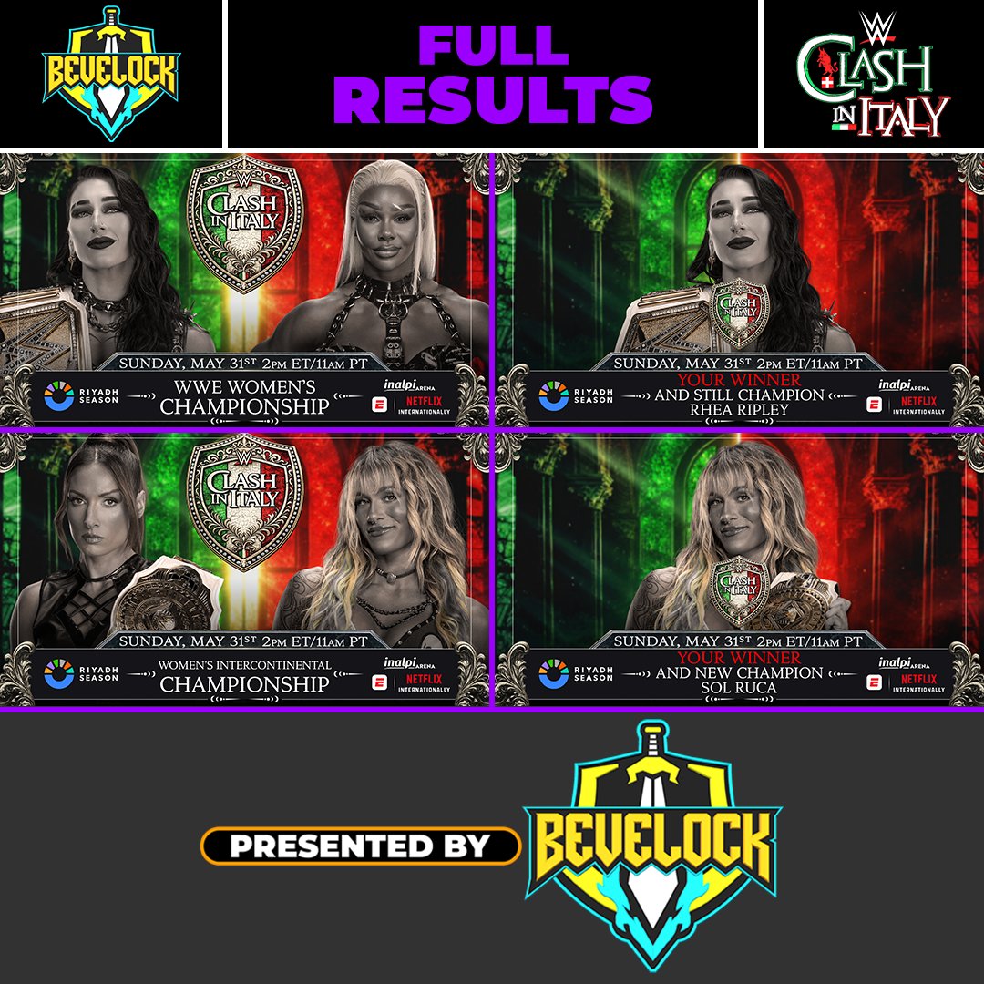 bevelock1's tweet photo. WWE Clash in Italy 2026 Full Results
WWE's results are here!
#WWEClash #ClashinItaly #FullResults #WWE #Bevelock https://t.co/4RUuXsB1Sd