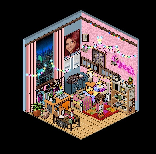 napadelle's tweet photo. O LEGADO DAS TRÊS  GRAÇAS 
NICK:ladriell06 
#tresgraçasHabblet
@MeuHabblet

 Joélly uma das três  graças em seu quarto. Um cantinho que acolhe,lá os seus sonhos criam  vida. https://t.co/fL6cZ9EJsk