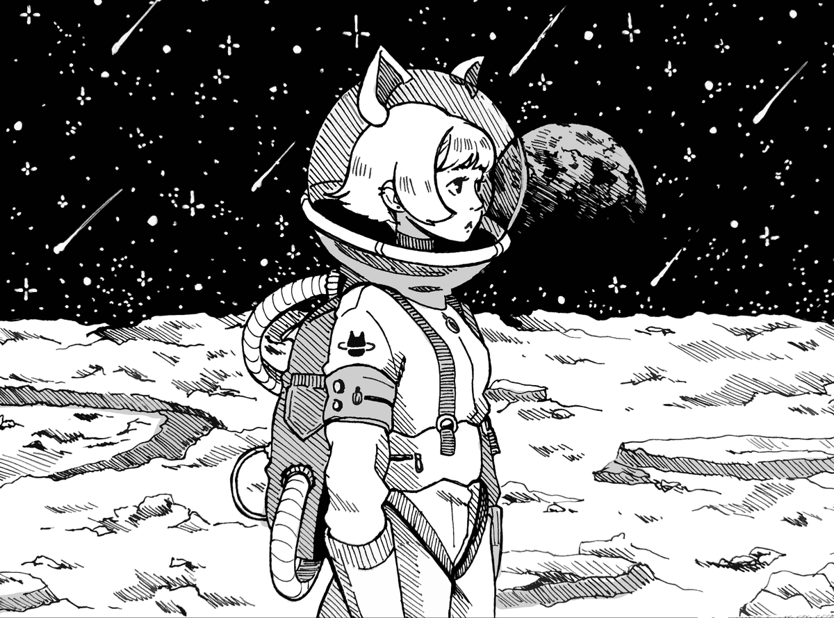 _eatslugs's tweet photo. "Eyes to the Skies" (2018)
My original space romance series, ink on paper 🪐 https://t.co/46IJfgP2aD