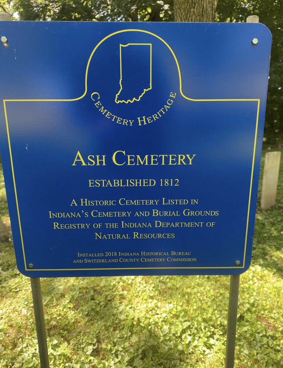 roadmaven's tweet photo. Researching this little cemetery behind the campground for a future @RTMemories66 post. George Ash built the oldest existing brick home in 1799 in Lamb, IN, which is back here near the campground. He was captured by the Shawnee at a young age &amp; learned to make bricks from them. https://t.co/dEFJBpKEV5