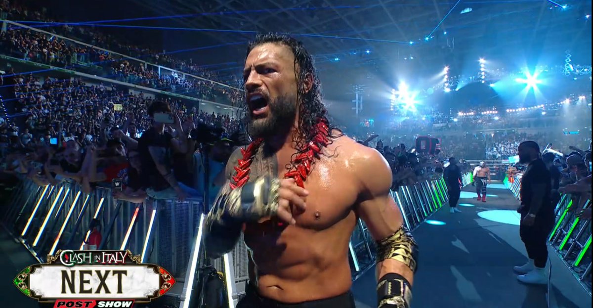SKWrestling_'s tweet photo. "QB1? F**K THAT NOISE!"

- Roman Reigns
#WWEClash https://t.co/deqOvVtIr2