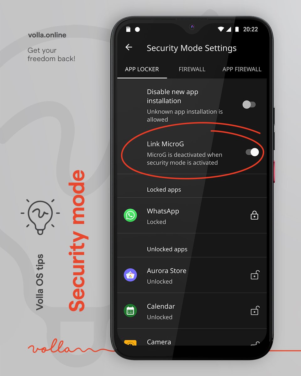 hello_volla's tweet photo. Volla OS tip:

✅ Deactivating microG, the alternative for Google Play services, can easily be linked to activating security mode.

#Volla #VollaOS #OpenSource #Software #Hardware https://t.co/oEFVDSRC1h