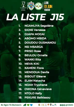 FCEbolowa's tweet photo. 💚💙 #SQUADLIST
🏆 @GSuper_League 6: MD15
🆚 #DjaSportsAcademy
📆 1er Juin
⏰ 15H
🏟️ #Odza
📲 #FCEDJA
#WeAreBeNgonYâEbolowoo🦍💚💙
#ChampionnesHonorifiquesGSL6🇨🇲🏅🏆
#Vice_Championnes2025🇨🇲🏆🥈
#Championnes2024🇨🇲🏆🥇
#MatchDayFifteen
@PortOfKribi
@edimosports
@Camfool_ https://t.co/tBfdRElacB
