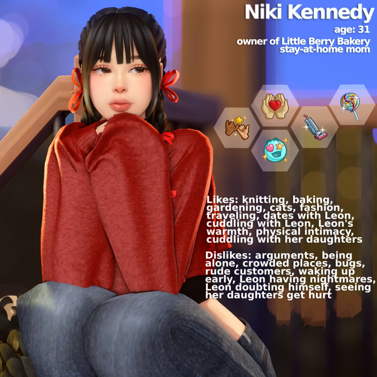 bunnimiow's tweet photo. kennedy family updated character sheets! [1/2]
— niki &amp; leon https://t.co/66FYVIhGuy