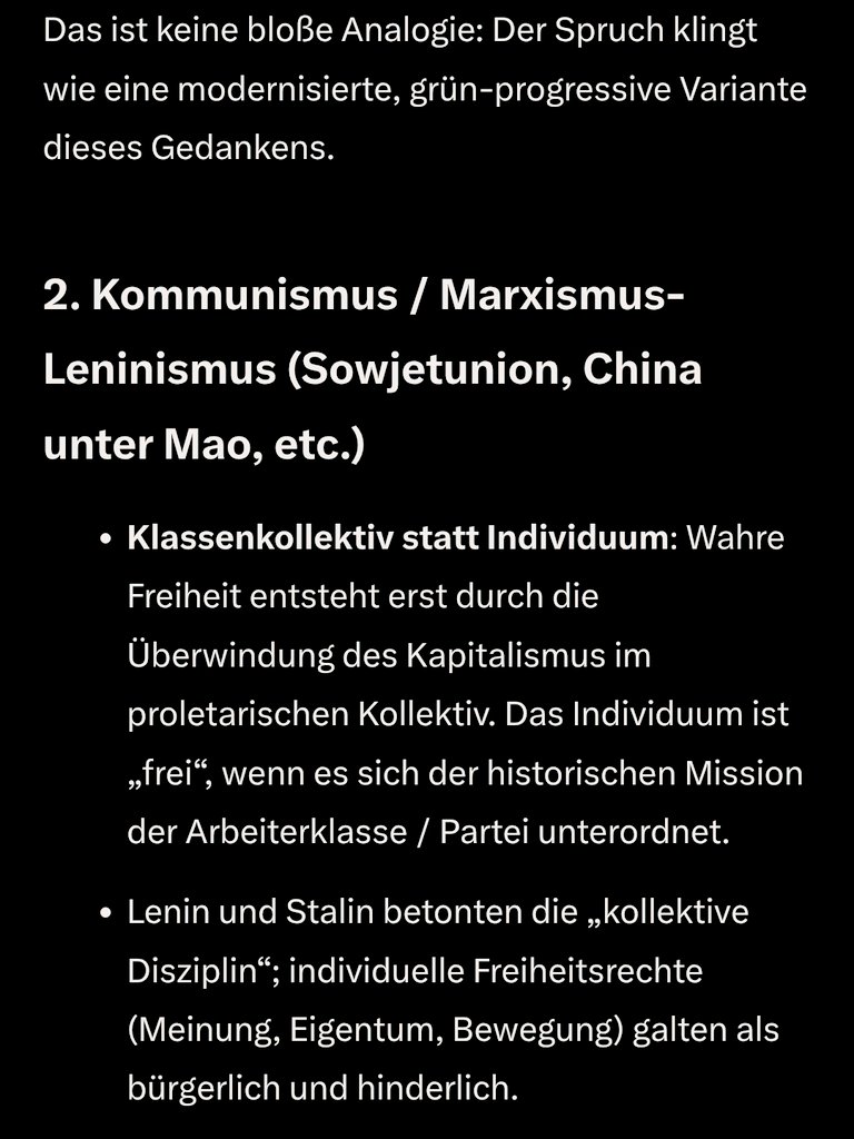 LapisDemon's tweet photo. @larissafusser Frage an die KI:

"Zu welcher vergangenen oder bestehenden Ideologie oder Diktatur würde dieser Spruch passen?"

Mit 2. kann man rechnen, aber 1. und 3. überraschen sicher den einen oder anderen. https://t.co/QVX6Ss4GOW
