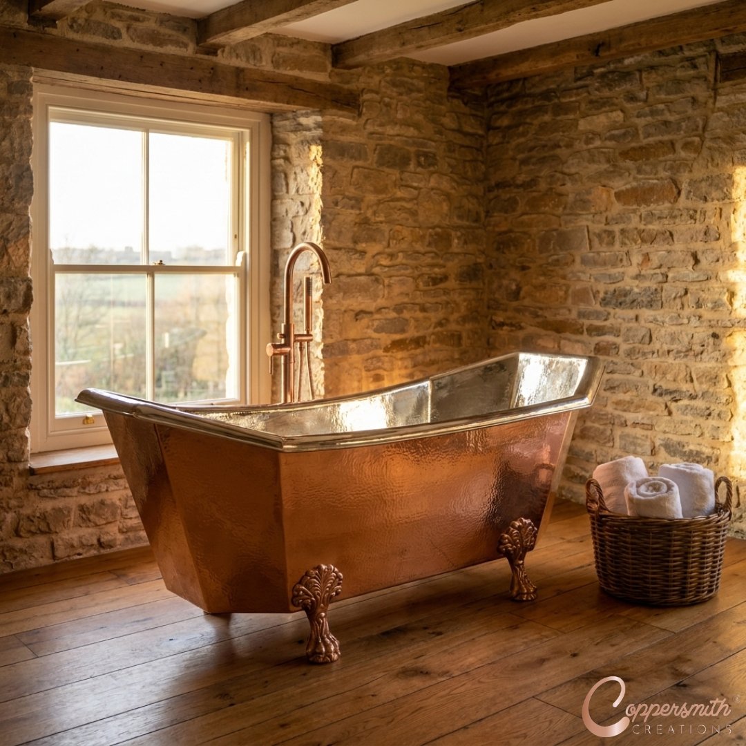 copperbathtubs's tweet photo. Copper outside. Silver within.🤎🤍

This handcrafted Eight-Sided Clawfoot Copper Bathtub combines a shining copper exterior with a luxurious nickel interior for a bold statement in any luxury bathroom.🛁
🔗 https://t.co/OtsPwf9w7C
📞 +44 7778 032124
#CopperBathtub #LuxuryBathroom https://t.co/kFrhJ1nnqQ