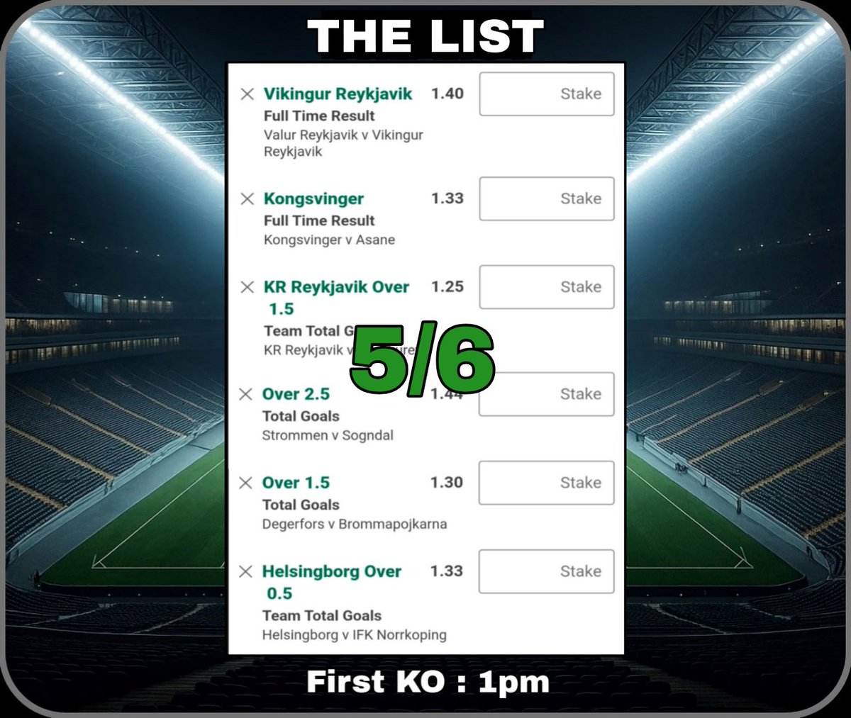 TomWhiteTips's tweet photo. 5 out of 6 👍 https://t.co/LcrceOlFEi