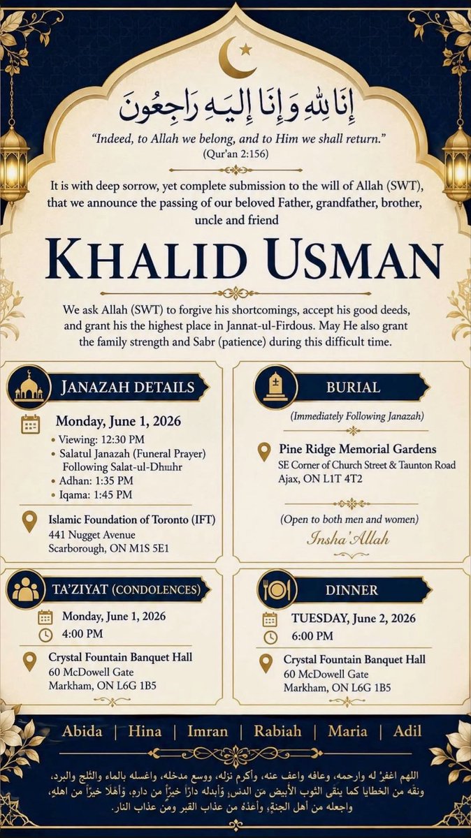 frankscarpitti's tweet photo. It is with great sadness that I share the news of the passing of Khalid Usman. 

Today our community lost a giant. 

Today so many of us lost a great friend. 

Khalid was a legend here at home and in Pakistan. https://t.co/I1owUCBUvu
