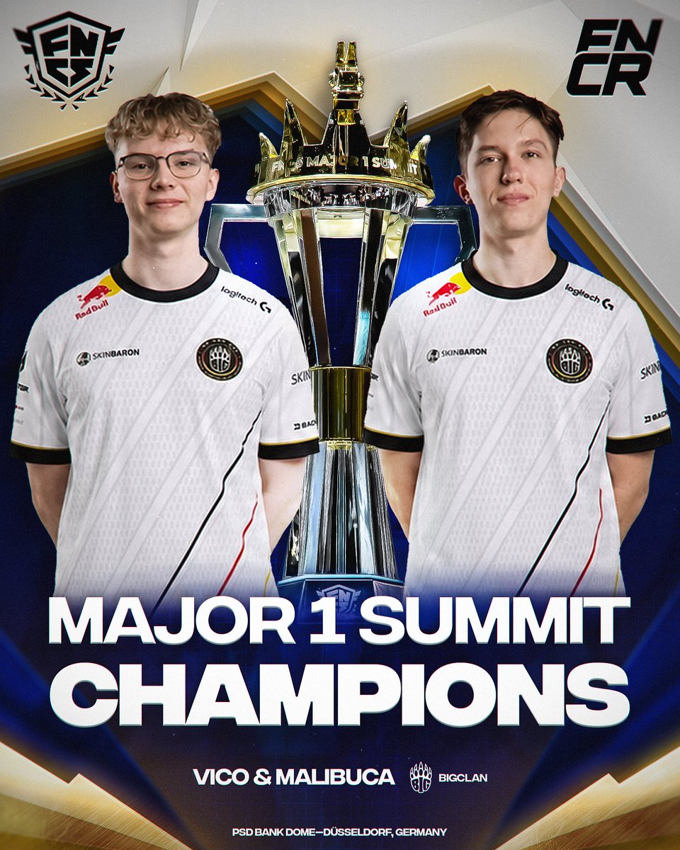 FNcompReport's tweet photo. SUMMIT LAN CHAMPIONS 🏆

@Vicotryona  🇦🇹 @MalibucaFN  🇷🇺 - @BIGCLANgg https://t.co/fdZtpeQOjh