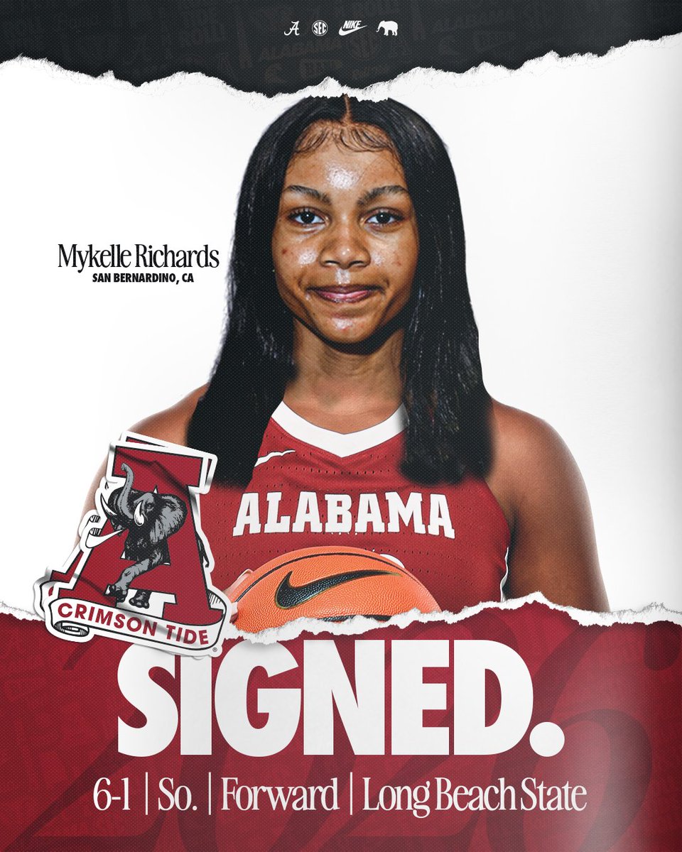 AlabamaWBB's tweet photo. Welcome to Alabama, Mykelle! 🐘

📰 https://t.co/hLHNgppqDp

#RollTide https://t.co/iE8BMjKnsT