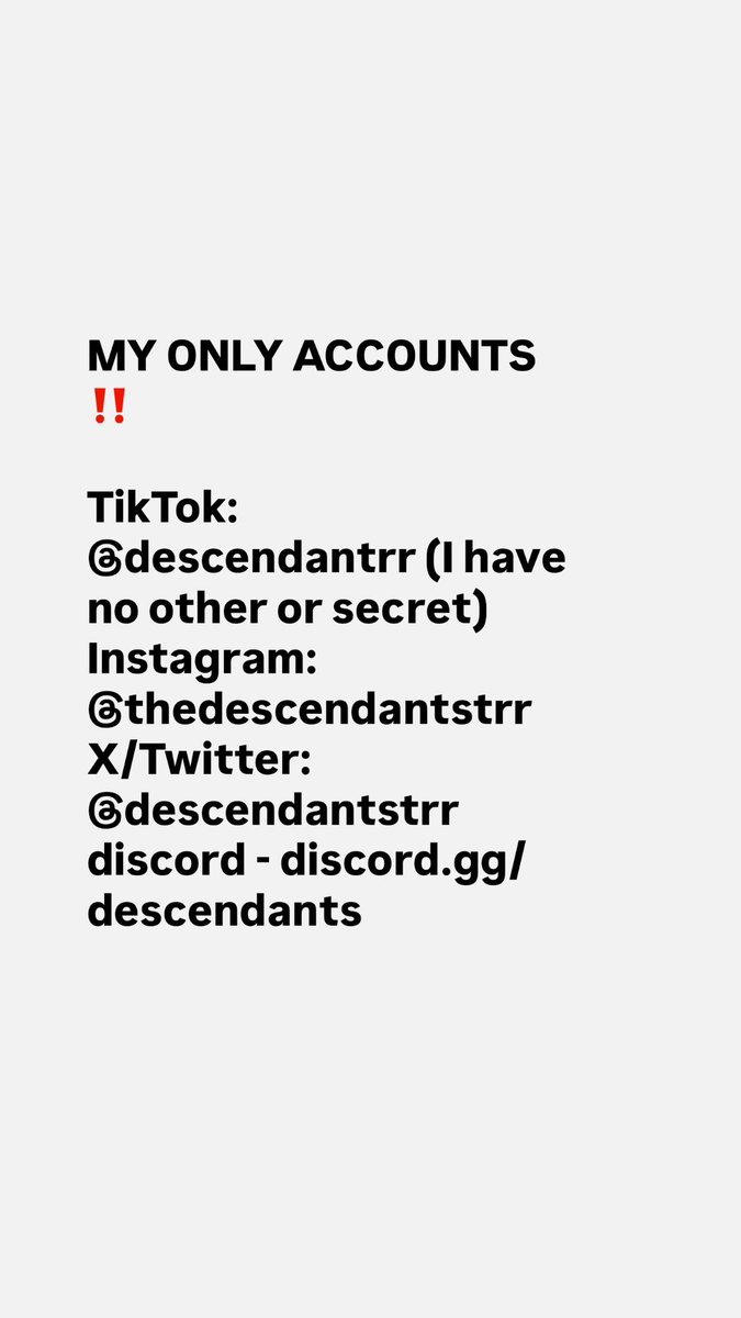 descendantstrr's tweet photo. A fake account of me is going around exchanging AI leaks, these are my only accounts. https://t.co/Bak1PO3Lmf