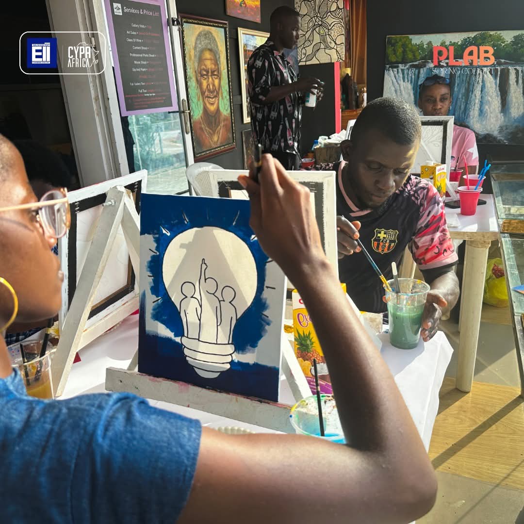 Paulittle's tweet photo. I had the privilege of participating in a painting session yesterday. It was my first time painting, and I truly love the experience. 
A big thank you to CYPA Africa  for providing this wonderful opportunity. I'm grateful for the experience and the chance to learn something new. https://t.co/Hrl20h3vXq