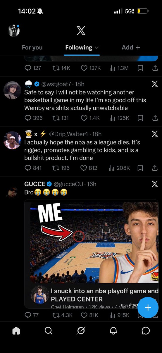 Bryce_Spyce's tweet photo. Loving the TL rn. OKC fans crying https://t.co/bLuH8nn1y3
