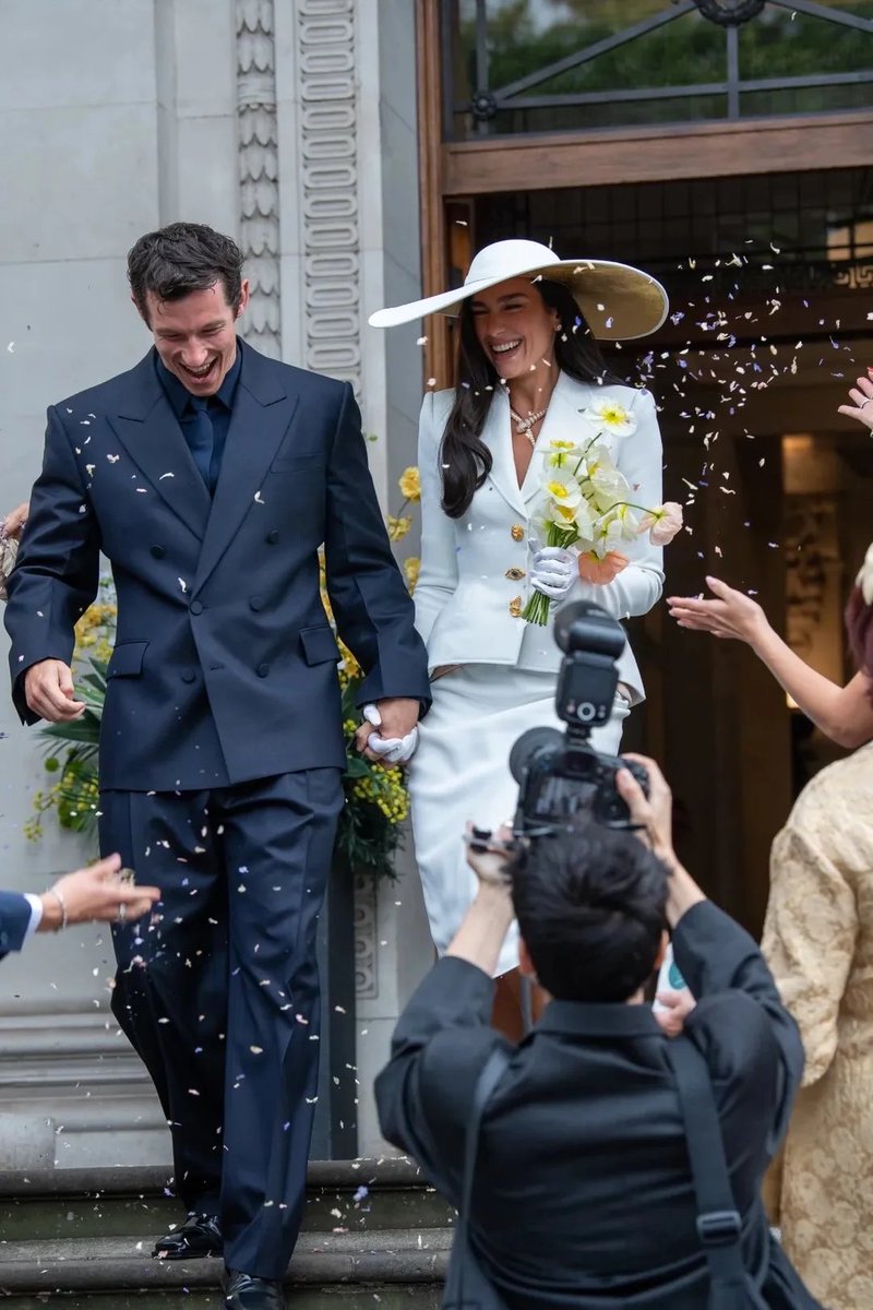 Amcelebnetwork's tweet photo. Dua Lipa wearing custom Schiaparelli Couture for her wedding to Callun Turner (May 31st, 2026) https://t.co/lS3BZDwGg8