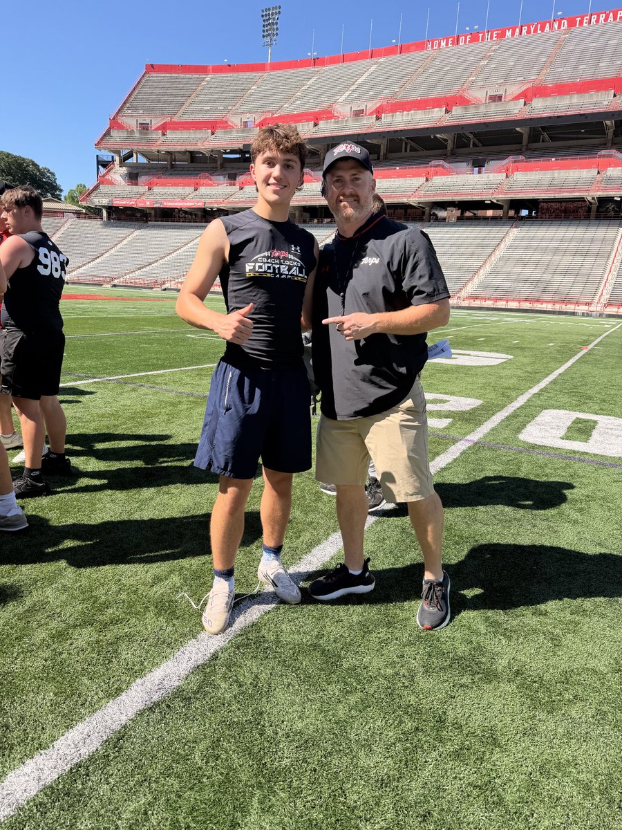 CalebYocum16's tweet photo. Great opportunity at University of Maryland Coach Lockes football special teams camp today, finished top 4 in field goal kicking competition and 3 45 yard field goals made. @CoachMattBarnes
@BAHS_Football 
@BAHSCoachSiegel 
@Jmoorhead_TWG https://t.co/szDIX72RYm