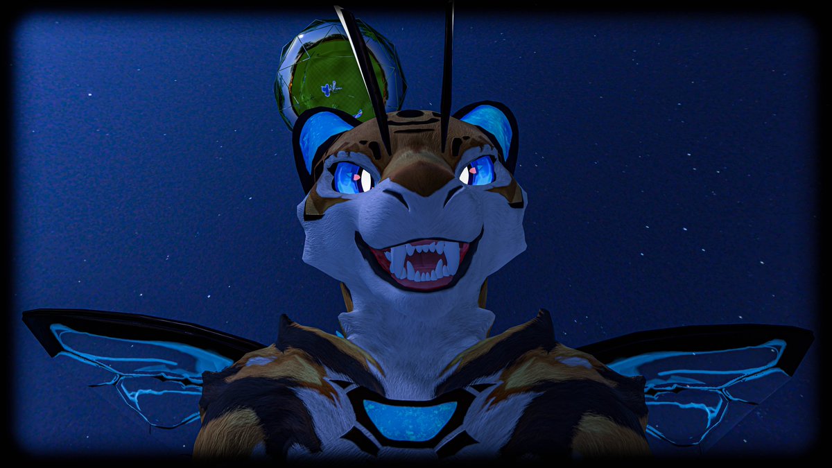 nauktern's tweet photo. I'm feeling about as good as this cute as heck Tigerbee! Just look at that smile!

#VRChat #VRChatPhotography #Tigerbee #Furry #hesgonnaeatthesun https://t.co/M7WCU7ixFo