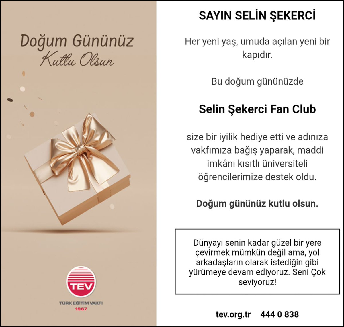 selinliklifc's tweet photo. Senin vesilenle, yıllardır sayısız kalbe dokunmanın huzurunu yaşıyoruz. Dünyayı senin kadar güzel bir yere çevirmek mümkün değil belki ama, yol arkadaşların olarak senin istediğin gibi yürümeye devam ediyoruz. İyi ki varsın Selin Şekerci, Seni çok seviyoruz... https://t.co/RKxlueHRdb