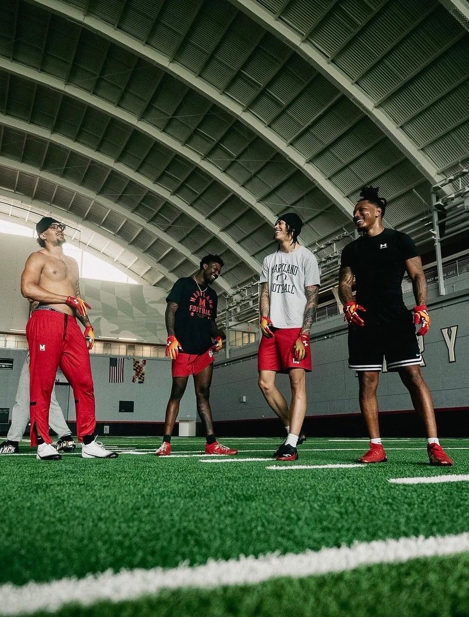 Terrapins247's tweet photo. Maryland’s Preston Howard, Kaleb Webb, Josiah Teasley and Na’eem A-R Gladding getting some offseason work in 🐢 https://t.co/kPKa4GEPHJ