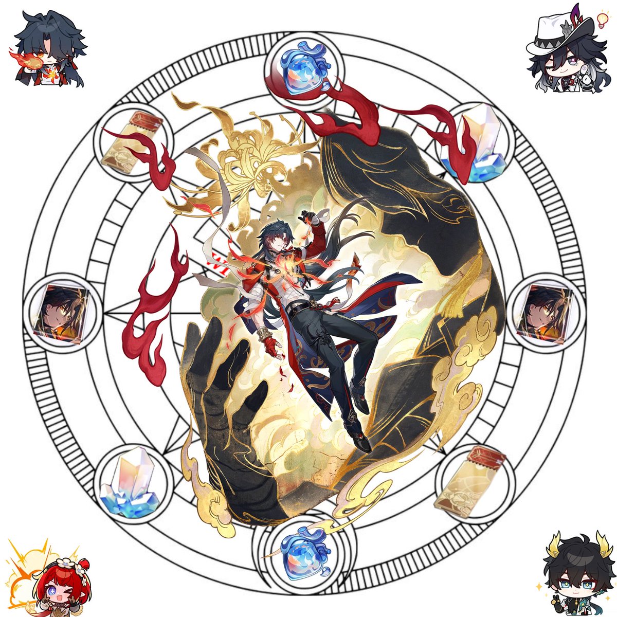 Tris1310's tweet photo. Good luck in a few hours with your slow burns pulls for Mortenax Blade 🥀🔥 hehe, (that back, damn it)

I make four versions of him, with ”Blade”, the Stellaron Hunters and one of his best teams! ♥️

#MortenaxBlade #mortenaxblade #Blade #blade #hsrtwt #hsr #HonkaiStarRail https://t.co/GMtrfHeOh2