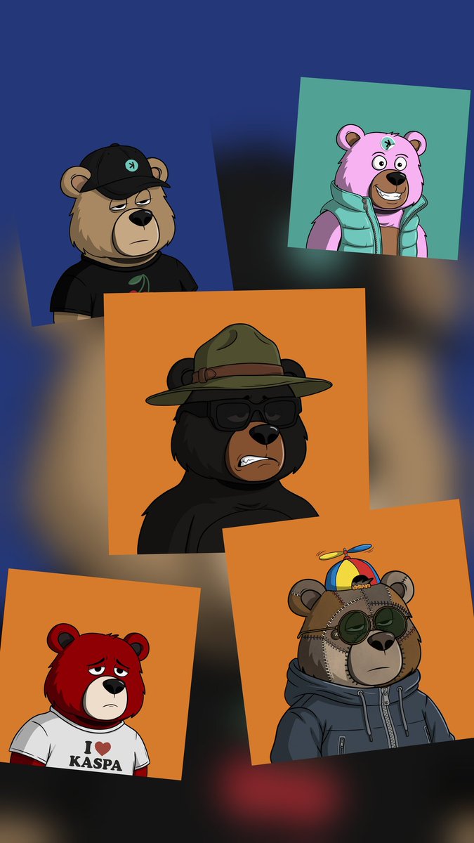 andyzav11's tweet photo. The @KasBearsNFT mints r NOW LIVE on @KaspaCom hunt some special bears down and win some awesome prizes. Got these beauts for now https://t.co/yq08w8h17I