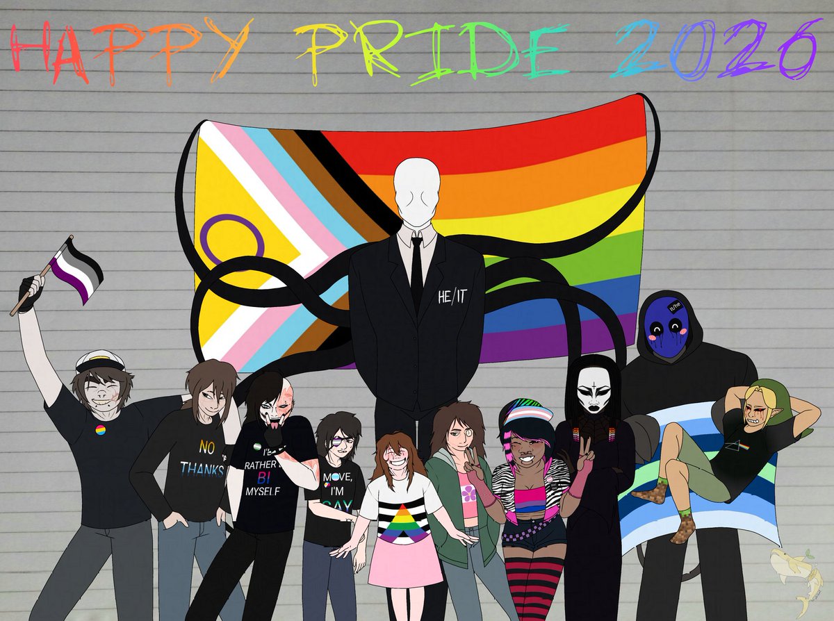 LostBarkingBoy's tweet photo. HAPPY PRIDE EVERYONE!!!
(not as flashy as I would've liked it to be, but hey, I think it's still pretty ok)
#creepypasta #creepypastatwt #jeffthekiller #janethekiller #eyelessjack #bendrowned #ninathekiller #ticcitoby #homicidalliu #clockwork #sallywilliams #creepypastaoc https://t.co/t3kTnc9A6D