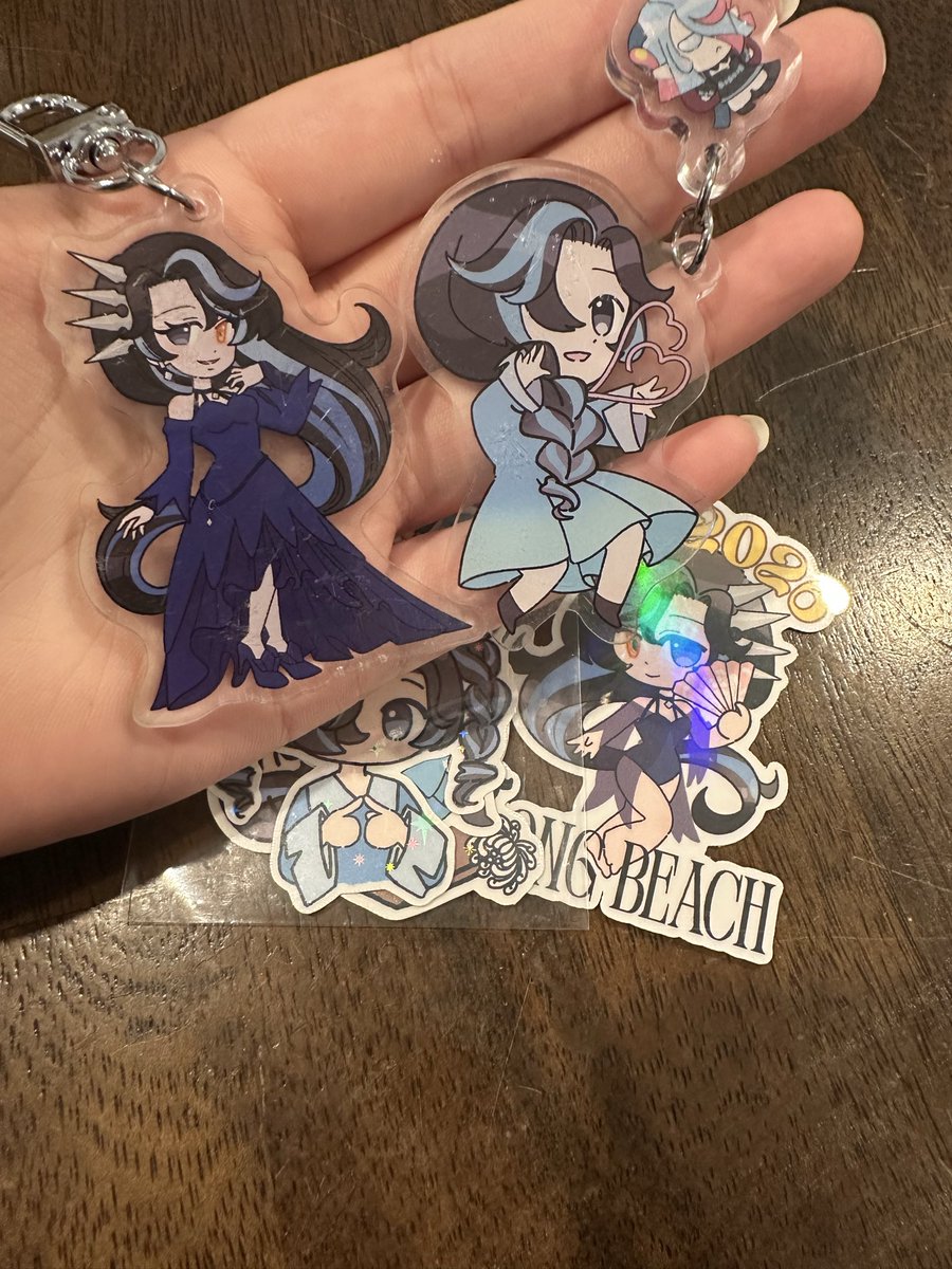 zerarelius's tweet photo. Kurumi keychains and stickers by @/Jwoomycorn delivered by a family friend. I am the definition of joy https://t.co/5AEQ42s8Do
