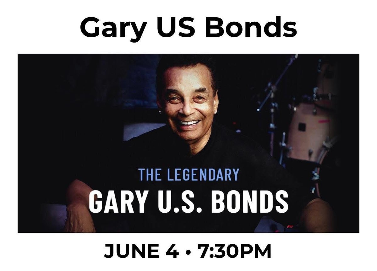 gary_us_bonds's tweet photo. June 4th - GARY U.S. BONDS' Birthday Party Concert at The Vogel at the Count Basie Center in Red Bank NJ!  Click here for tickets + info!  https://t.co/eGdPZ5bcqO

#happybirthday #rocknroll #legend #60s #garyusbonds #CountBasieCenter #thevogel #rockandroll #birthday https://t.co/wb0ogKUZ3F