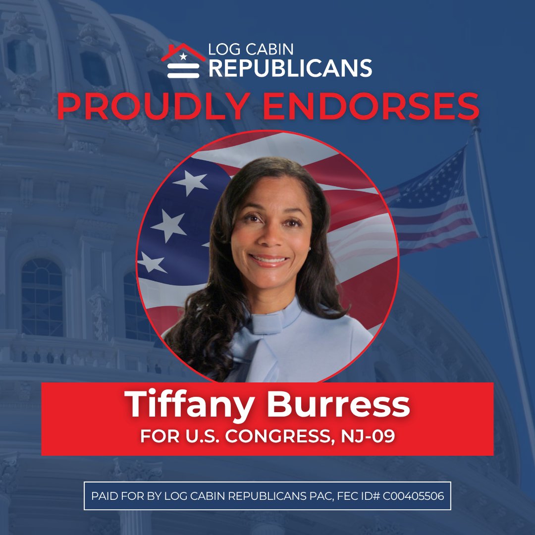 BurressForNJ's tweet photo. I’m honored to receive the endorsement of the Log Cabin Republicans!

The LCR is the nation’s largest organization representing LGBT conservatives, LCR advocates for fairness, freedom, and equality for all Americans.

Thank you LCR and your members for this recognition. https://t.co/P8irX7gbn5