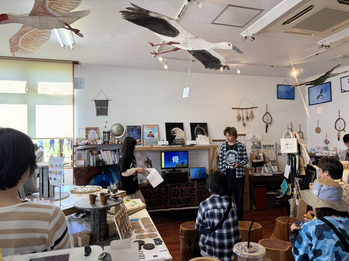 pchannel's tweet photo. ひゃー　お天気良すぎる！
鳥凧を飛ばす空には、本物の野鳥も偵察に。

鳥好きキッズたちや
「子どものような大人たち」もたくさん登場。
空と音と学びを共有したザ・平和な1日でした。
皆さまありがとうございました🦅

とりっこまつりは6/8まで続きます。
まだまだ楽しい鳥グッズありますよ。 https://t.co/C00CW0BpwB