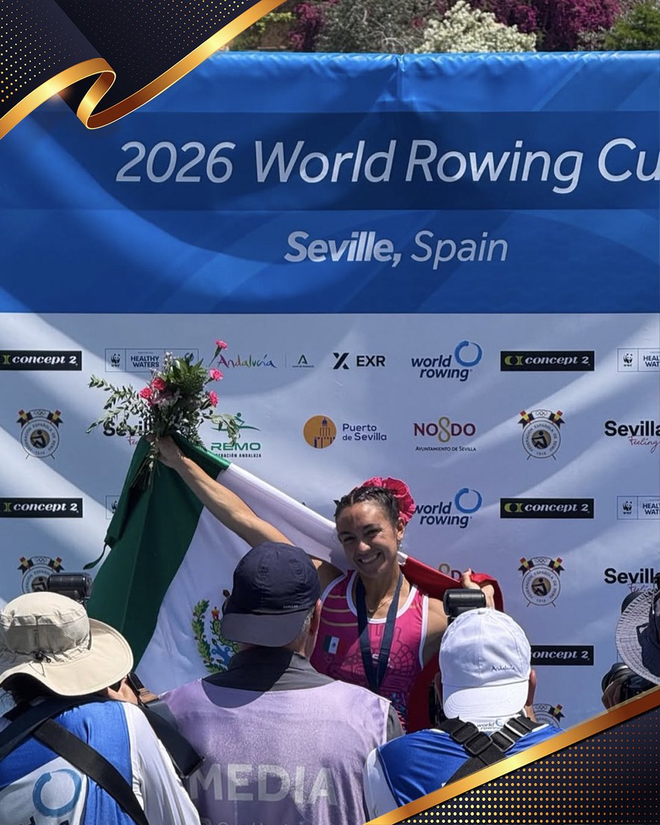 SEMAR_mx's tweet photo. ¡Felicitamos a la #AtletaNaval, Kenia Lechuga!

Con disciplina, entrega y espíritu de excelencia, la Teniente Kenia conquistó la medalla de oro 🥇 en la I Copa del Mundo de #Remo 2026, celebrada en Sevilla, España, al registrar un tiempo de 07:27.73 en la prueba lightweight single sculls (LW1x).

Su destacada actuación pone en alto el nombre de México y nuestra institución, demostrando que el esfuerzo y la perseverancia son el camino hacia los grandes resultados.

¡Enhorabuena por este importante logro que llena de orgullo a la #GranFamiliaNaval!