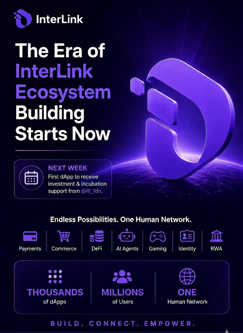 yam_abdm's tweet photo. A new era begins. 🚀

The first InterLink-funded dApp is about to be unveiled, paving the way for a thriving ecosystem of innovation, utility, and growth.

Thousands of dApps. Millions of users. One Human Network.

#InterLink #ITLG #ITL https://t.co/AyAPuEWfpR