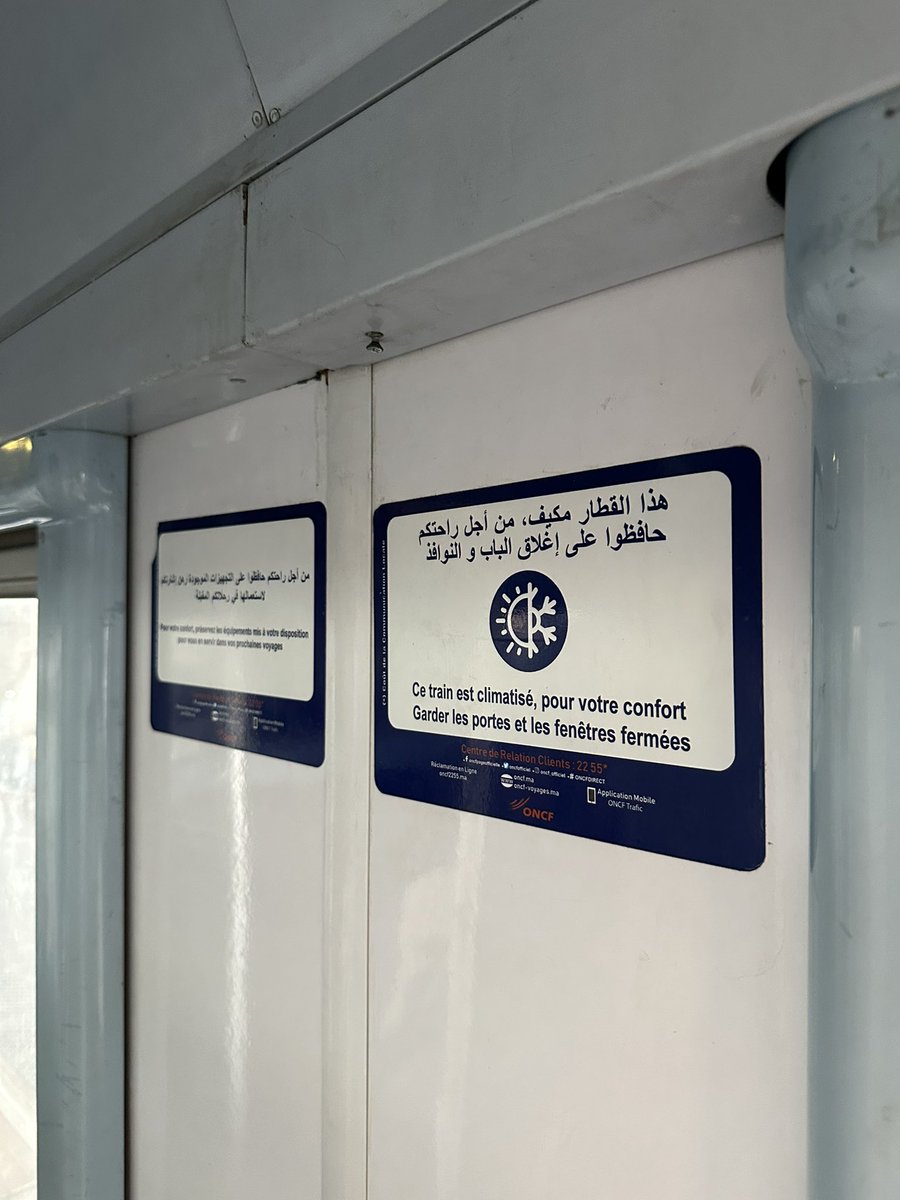 sa3dkb's tweet photo. Le 29/05 dans le train n°620 destinationRabat,la température à bord était proche de 40°C, sans ventilation ni climatisation. Les voitures affichent partout la mention « climatisé », mais la réalité est tout autre. La vidéo jointe montre l’efficacité et la sécurité.
@ONCFgroup https://t.co/1F6P9SCUpf