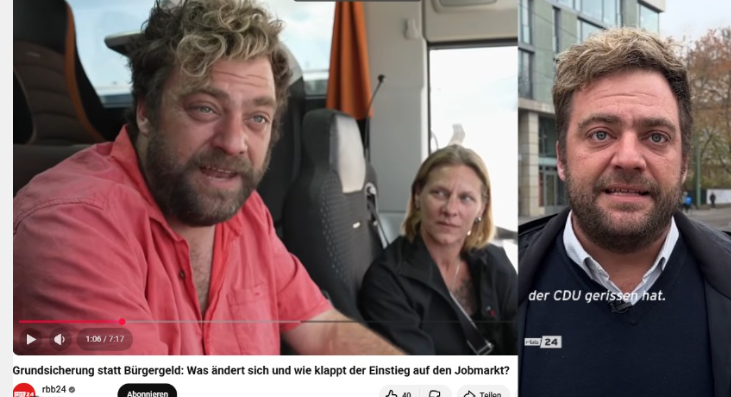 schlesingoid's tweet photo. Der RBB porträtiert zum Thema Jobmarkt einen Busunternehmer als Helfer für Arbeitslose. 

Er ist auch Sprecher des "Zentrums für politische Schönheit".
Der ÖRR hilft dieser Gruppe regelmäßig bei der medialen Verbreitung ihrer politischen Aktionen. https://t.co/SHFz02j2eN