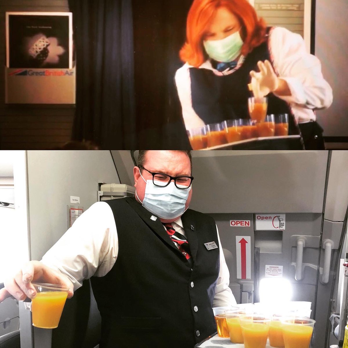 BenThatFlies's tweet photo. Apparently it’s International Cabin Crew Day! So here’s some photos from my days as crew pretending to be Penny from Come Fly With Me during Covid-19.. ✈️ https://t.co/hVI2yKmu10