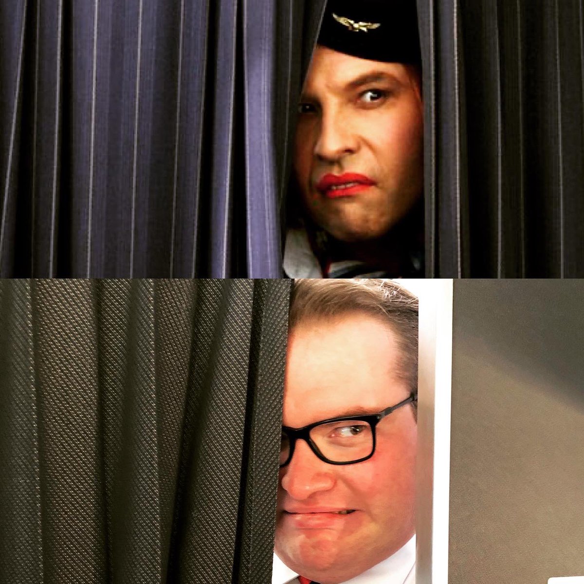 BenThatFlies's tweet photo. Apparently it’s International Cabin Crew Day! So here’s some photos from my days as crew pretending to be Penny from Come Fly With Me during Covid-19.. ✈️ https://t.co/hVI2yKmu10