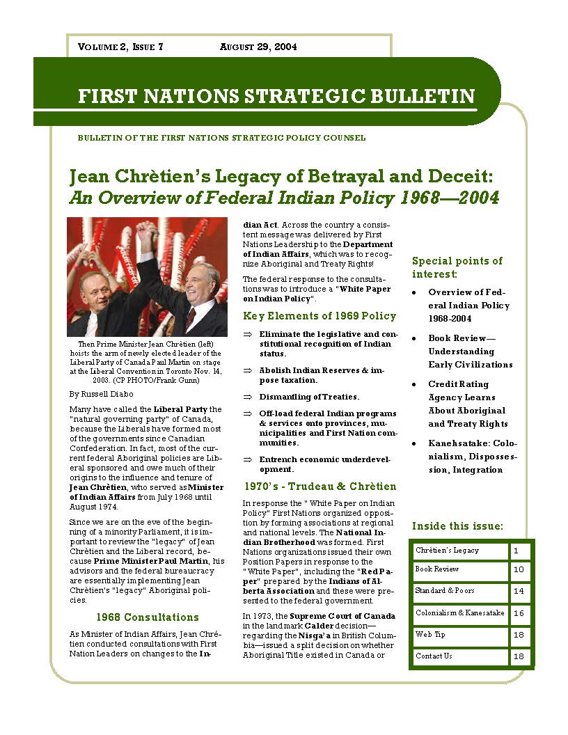 RussDiabo's tweet photo. Jean Chrètien’s Legacy of Betrayal and Deceit:
An Overview of Federal Indian Policy 1968—2004 1/3 https://t.co/meoYBkjxBb