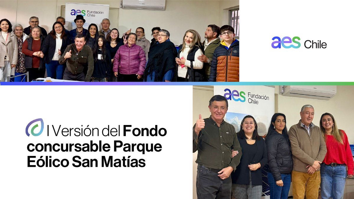 AES_Chile's tweet photo. ¡Cerramos la semana con hitos locales! 👏 Finalizamos el proyecto "Una oficina para Santa Fe", en Los Ángeles, región del Biobío, 🏢 y seguimos avanzando con la 1ª Versión del fondo concursable del Parque Eólico San Matías.

Junto a las comunidades, impulsamos el desarrollo. https://t.co/cyumYoiP8V